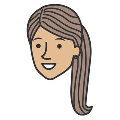 beautiful woman head avatar character vector illustration design