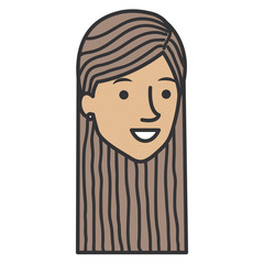 beautiful woman head avatar character vector illustration design
