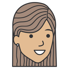 beautiful woman head avatar character vector illustration design