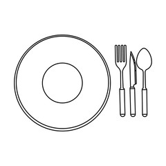 dish with cutlery icon vector illustration design