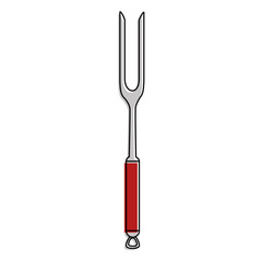 fork grill kitchen cutlery icon vector illustration design