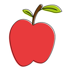 apple fresh fruit icon vector illustration design
