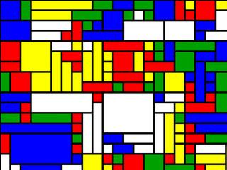 Neoplasticism of Rectangular Pete Mondrian Mosaic - Abstract Vector  Background 