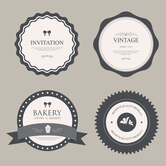 set of vintage labels old fashion. banner illustration vector.