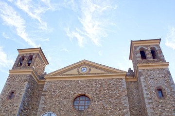 San Vicente church, made of stones in Potes, Spain