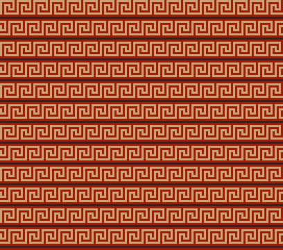 Ancient Greek Decorative Seamless Pattern Meander - Abstract Vector  Repeated Motif 