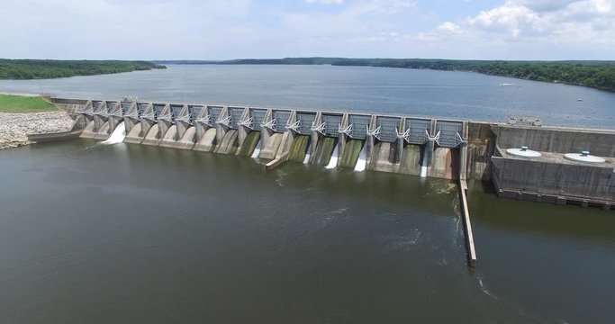 Aerial Robert S Kerr Dam in Oklahoma