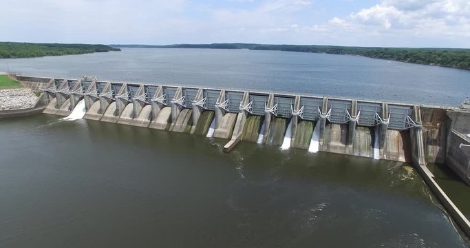 Aerial Robert S Kerr Dam in Oklahoma