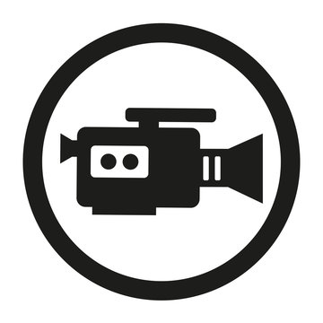 Video camera Icon, flat design style