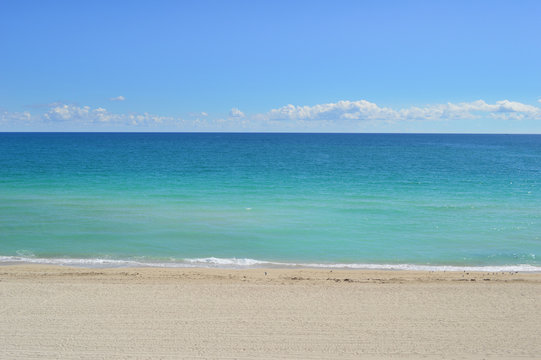 The beach in a sunny day