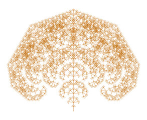 Flat Vector Computer Generated  L-system Branching Fractal  - Generative Art  
