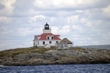 Fototapeta na wymiar Lighthouse on an Island in Maine, USA
