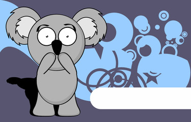 funny little chubby koala cartoon expression background in vector format 