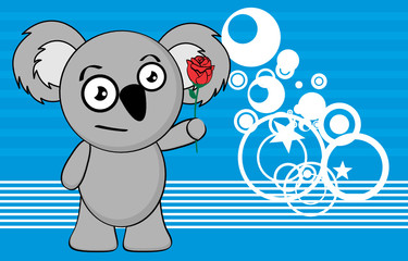 funny little chubby koala cartoon expression background in vector format 