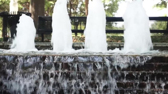 Park Water Fountain and Waterfalls