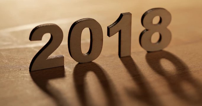 Wooden number of 2018