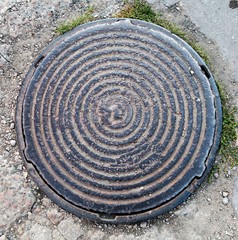 metal old round hatch cover