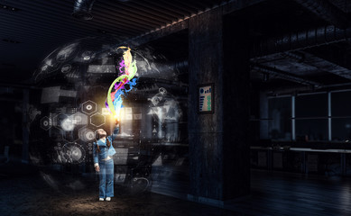 Childhood is about magic. Mixed media