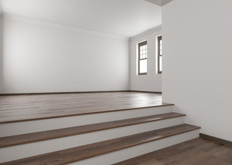 Raised Floor with Empty Walls and Windows