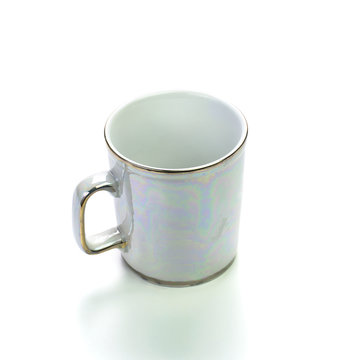 white ceramic cup isolated on background