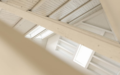 Loft through the Wood Beams with Selective Focus