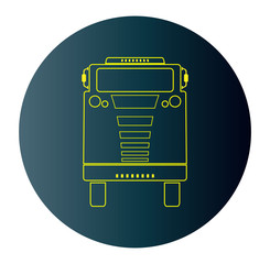 Line Design Icon of Front View Truck  in Blue Dark Background