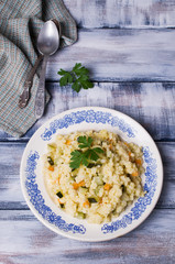 Milk porridge with vegetables