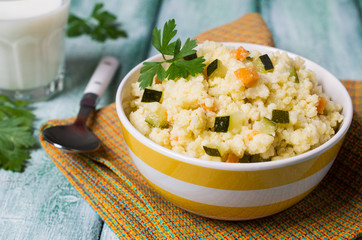 Milk porridge with vegetables
