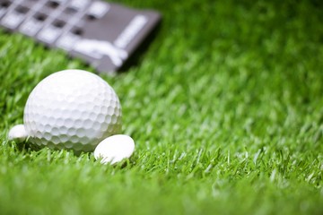 golf ball on green grass