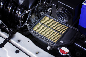 Air filter, The old dirty air filter makes the air flowing through the intake manifold in the...