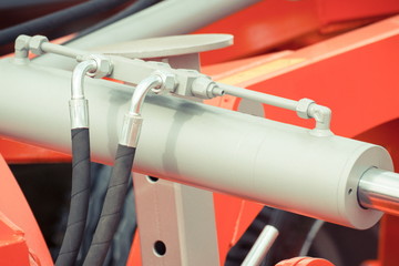 Detail of pneumatic or hydraulic machinery, technology and engineering concept