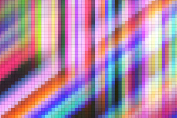 Abstract rainbow pixel texture. Geometric fractal background. Digital graphics. 3D rendering.