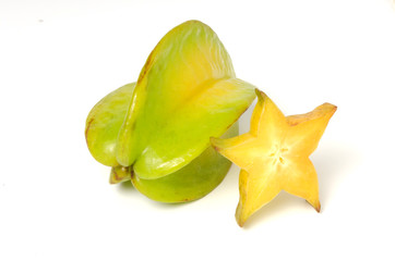 star fruit isolated on white background.