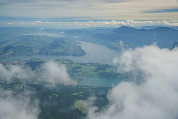 Obraz premium Awesome landscape over Mount Pilatus