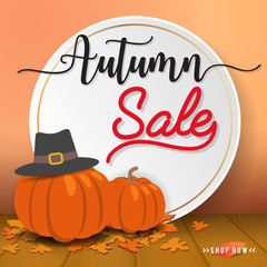 Autumn sale sbanner background design