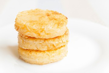 Sticky rice with egg fried,thai food style,Egg fried rice, grilled sticky rice dipped egg
