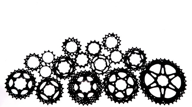 black gears on white background clip art preview