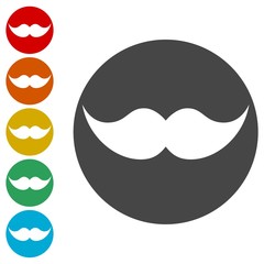 Male mustache icons set - vector illustration 