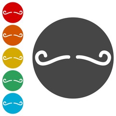 Male mustache icons set - vector illustration 