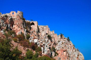 Fototapeta na wymiar Exterior of Saint Hilarion Castle at Kirenia, Northen Cyprus