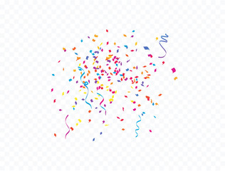 Fototapeta premium confetti and Colorful ribbons. Vector illustration. concept Celebration background. template with isolated.