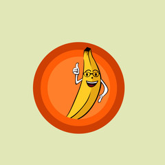 Banana mascot logo. banana vector illustration.