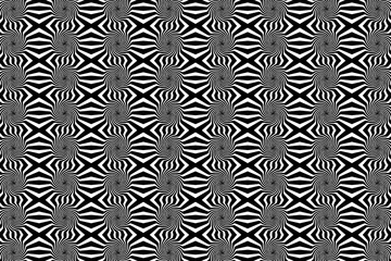Striped abstract circle - pattern vector - black and white