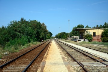 Fototapeta na wymiar Railway station, Toszeg, Hungary