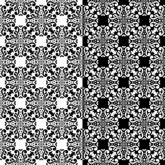 Fototapeta premium Ornamental seamless pattern. Black and white set