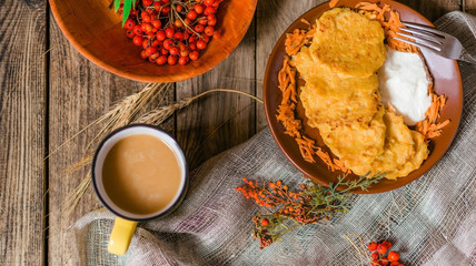 autumn vegetable fritters with carrots