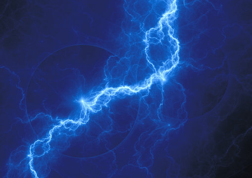 Blue lightning, plasma and power background
