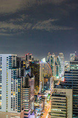 Fototapeta na wymiar Mid night city building landscape 