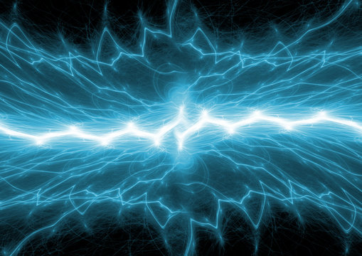 Blue lightning, plasma and power background