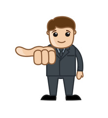 Happy Businessman Hand Gesture